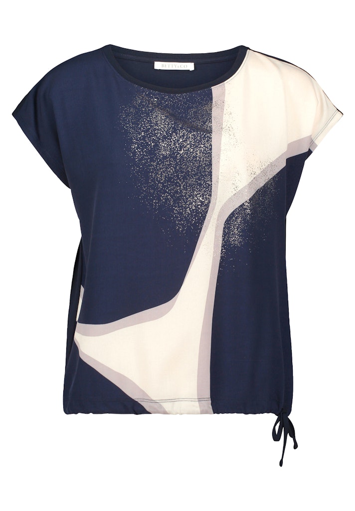 Betty & Co Damen T-Shirts Dark Blue/Cream