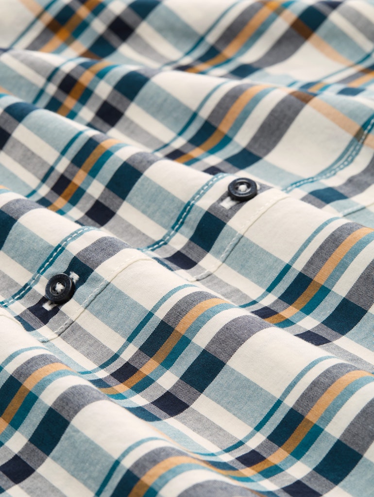 Tom Tailor Herren Hemden lang White Multicolo