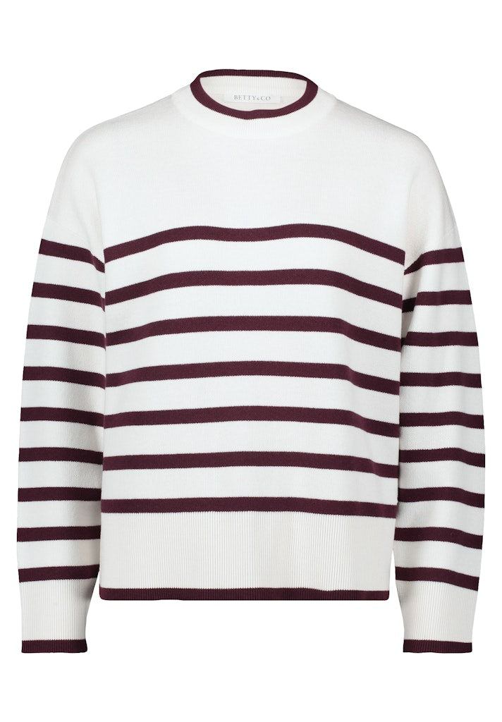 Betty & Co Damen Pullover Cream/Dark Red