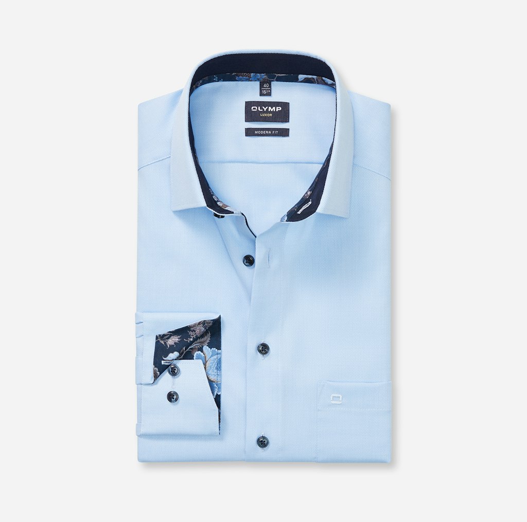 Olymp Herren Hemden lang Bleu