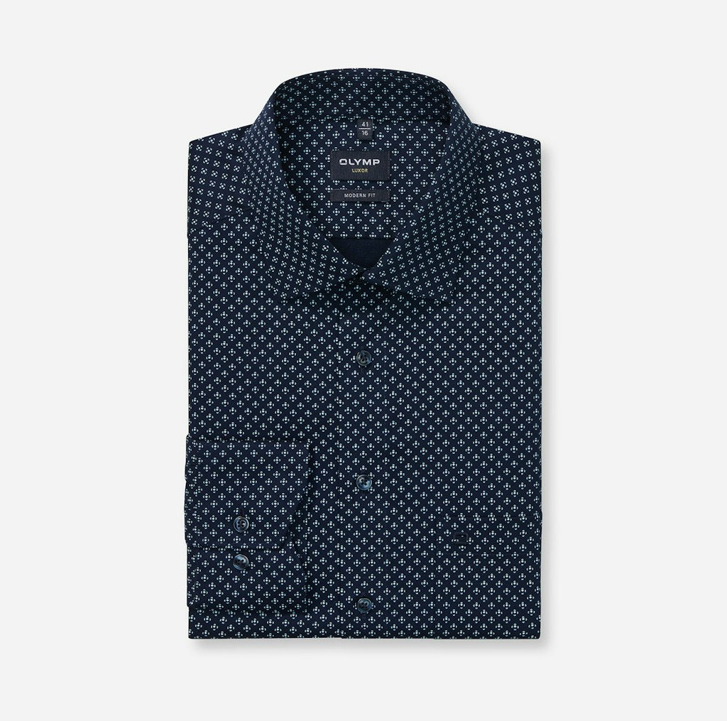 Olymp Herren Hemden lang Marine