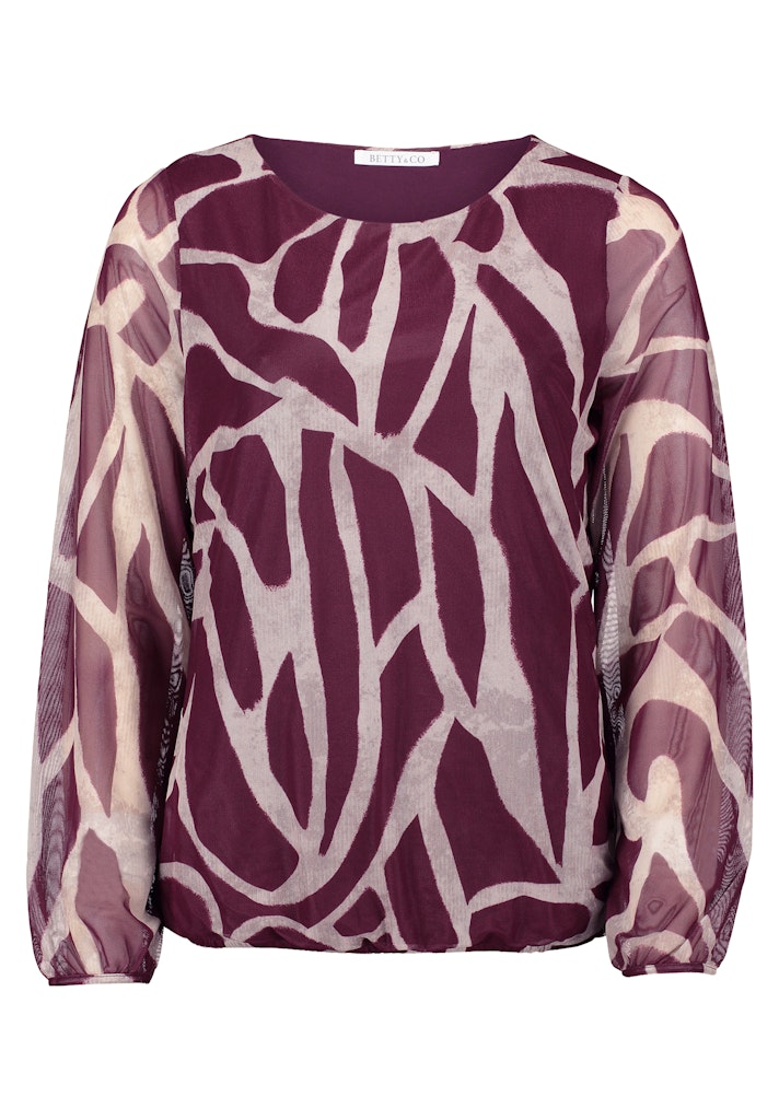 Betty & Co Damen T-Shirts Dark Red/Nature