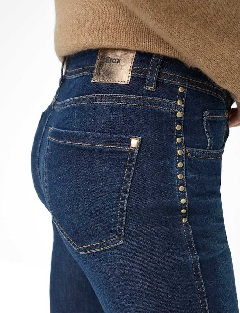 Brax Damen Jeans Used Dark Blue