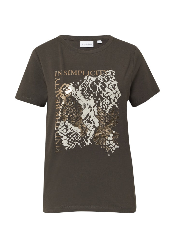 Comma Damen T-Shirts Brown