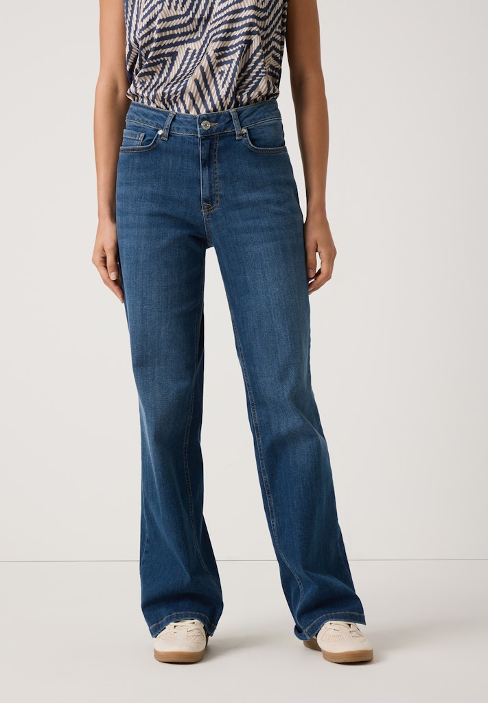 More & More Damen Jeans Middle Blu