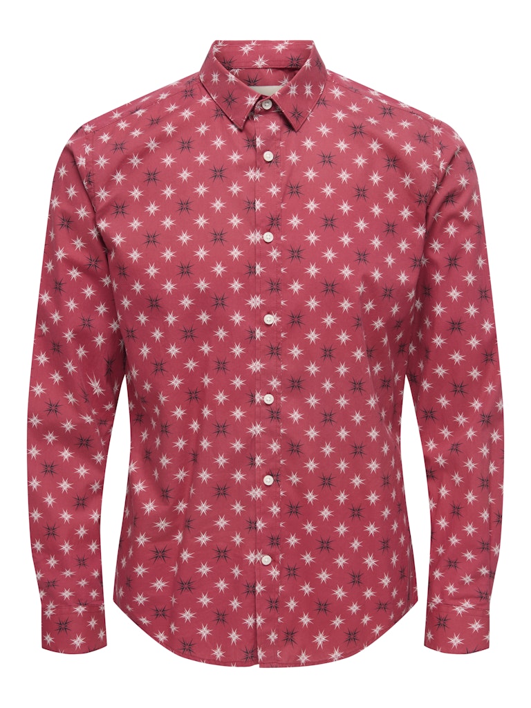 Only & Sons Herren Hemden lang Karanda Red/Sta
