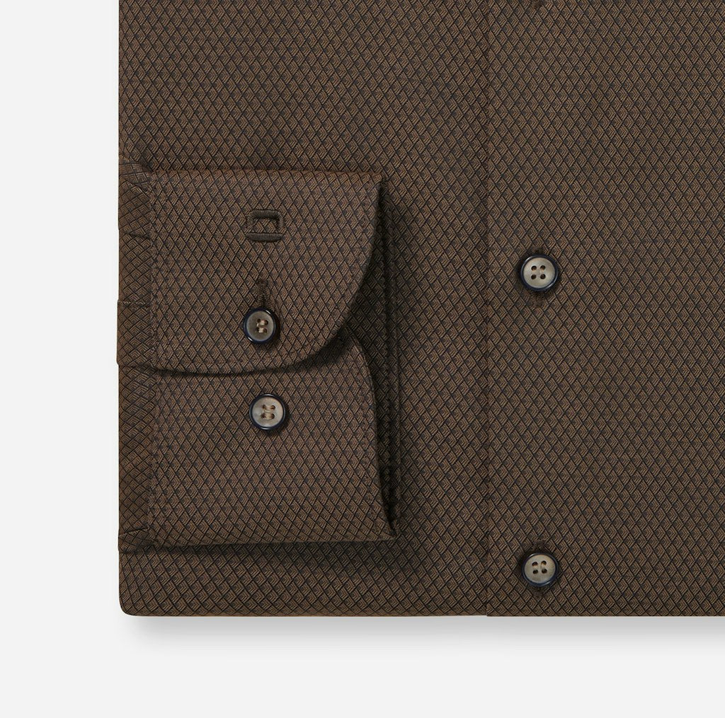 Olymp Herren Hemden lang Braun