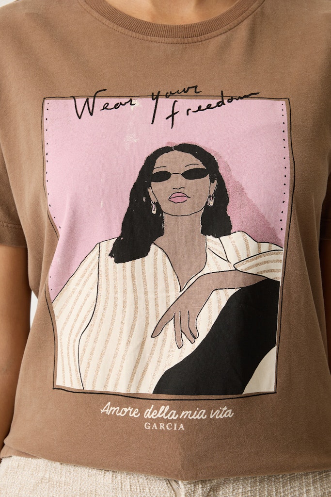 Garcia Damen T-Shirts Soft Taupe