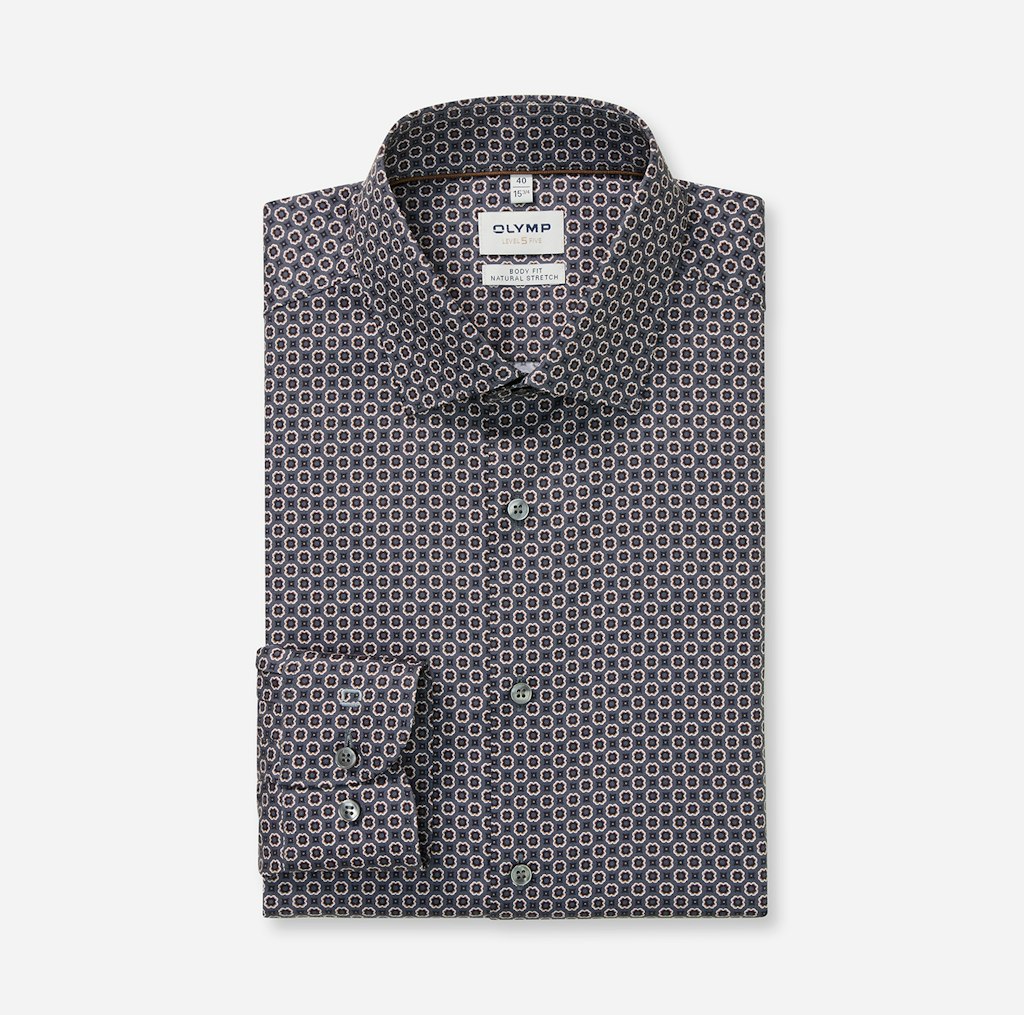 Olymp Herren Hemden lang Anthrazit