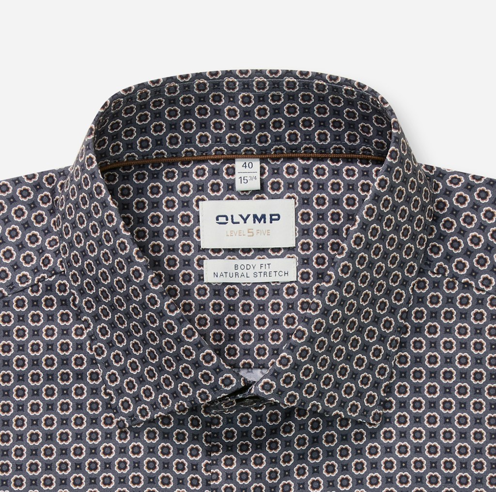 Olymp Herren Hemden lang Anthrazit