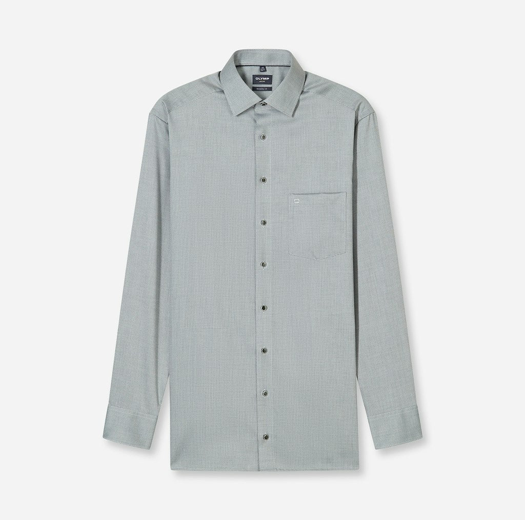 Olymp Herren Hemden lang Graugrõn