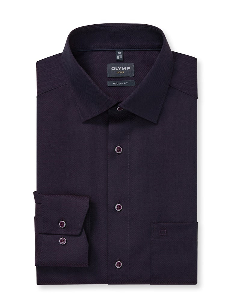Olymp Herren Hemden lang Aubergine