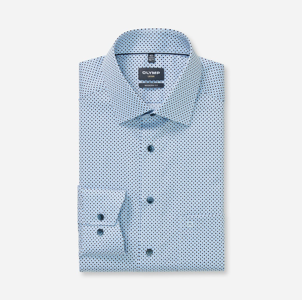 Olymp Herren Hemden lang Bleu