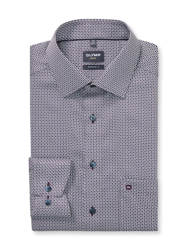 Olymp Herren Hemden lang Aubergine