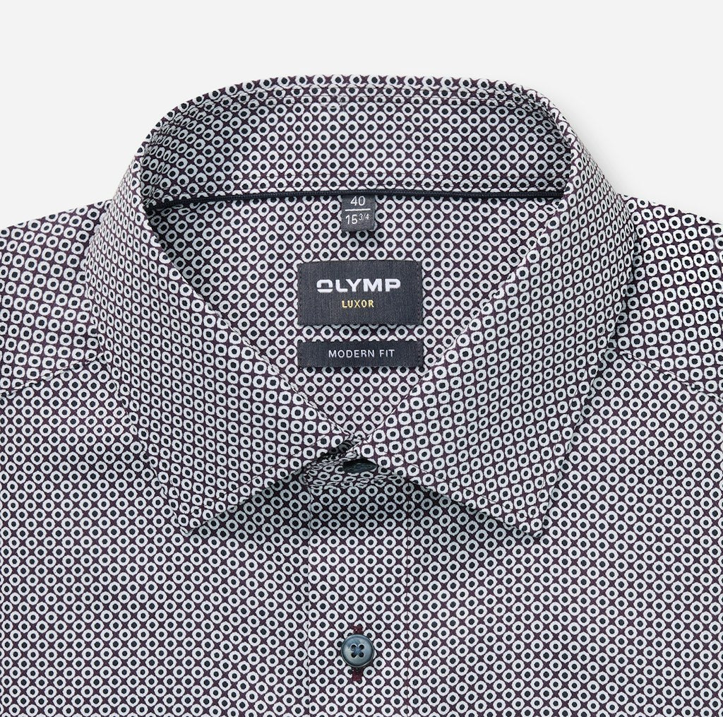 Olymp Herren Hemden lang Aubergine