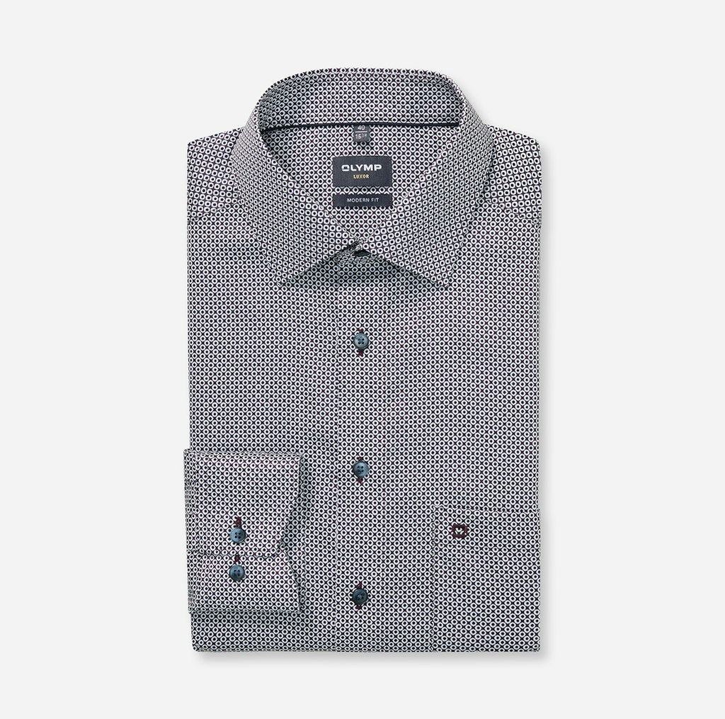 Olymp Herren Hemden lang Aubergine