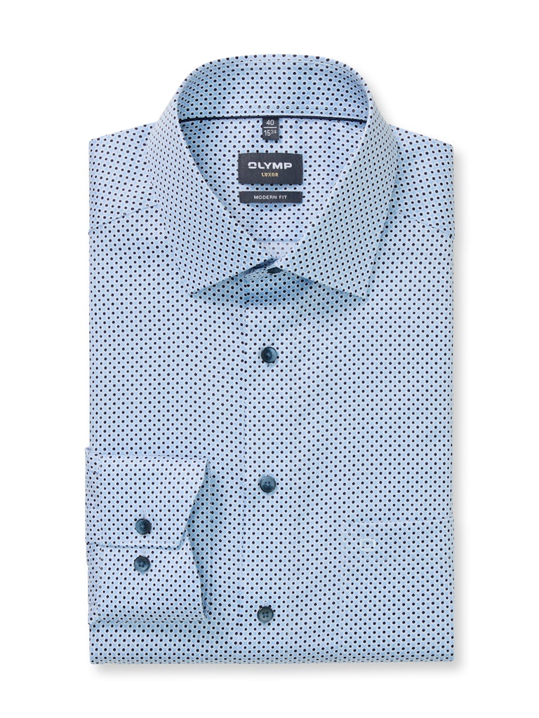 Olymp Herren Hemden lang Bleu