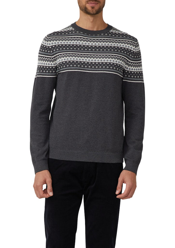 S. Oliver red Herren Pullover Grey/Black