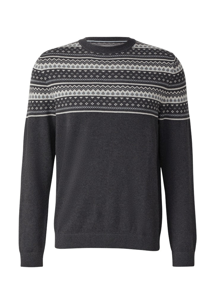 S. Oliver red Herren Pullover Grey/Black