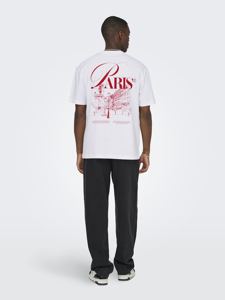 Only & Sons Herren T-Shirts kurz Bright White/Pa