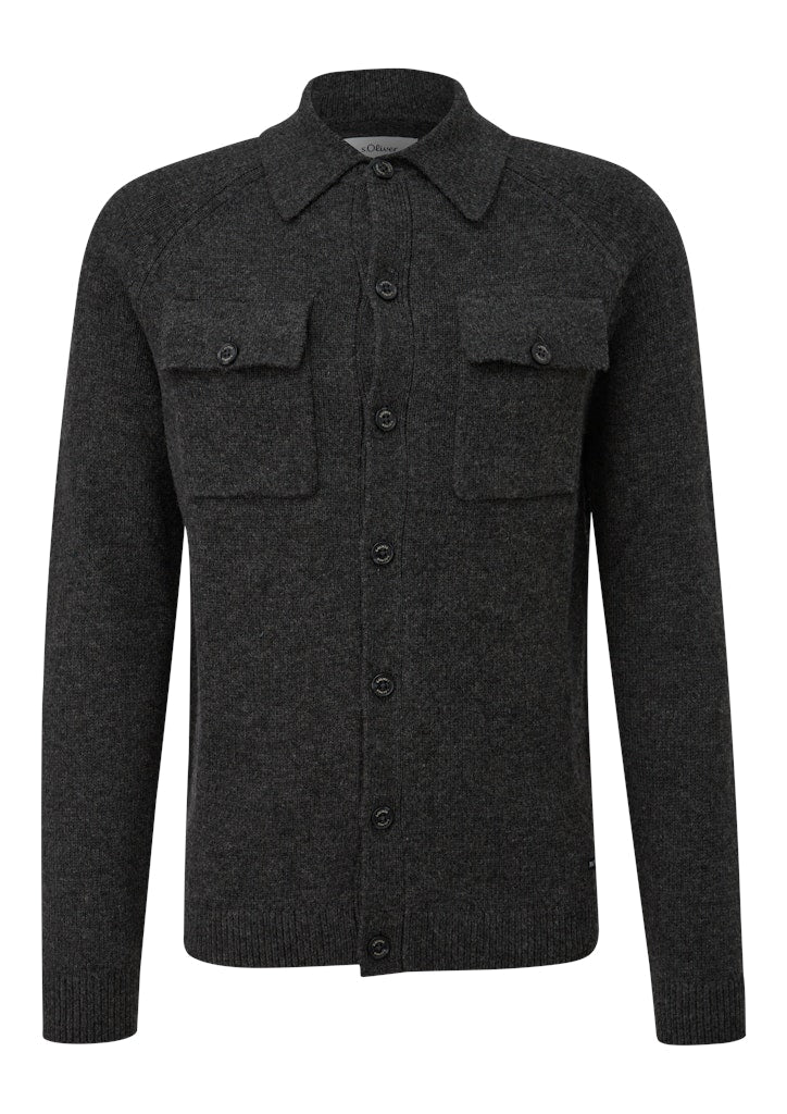 S. Oliver red Herren Strickjacken Grey/Black
