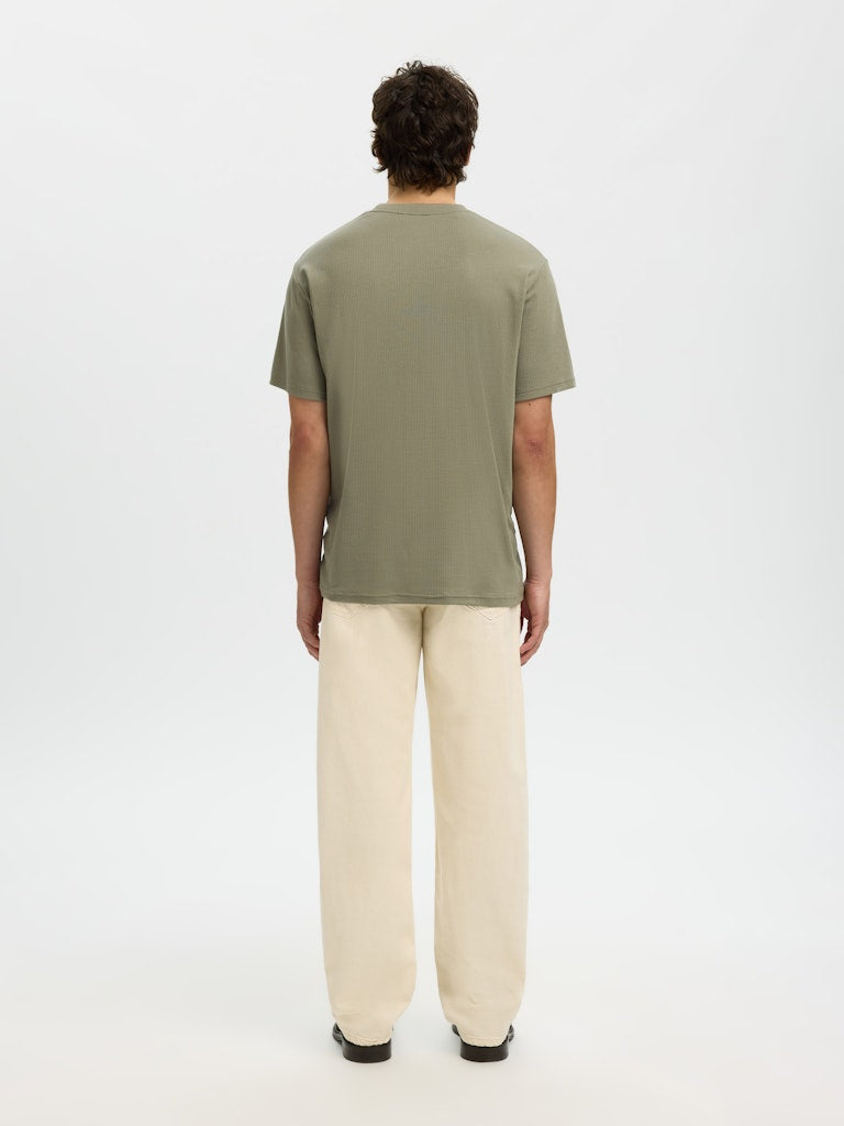 Selected homme Herren T-Shirts kurz Vetiver