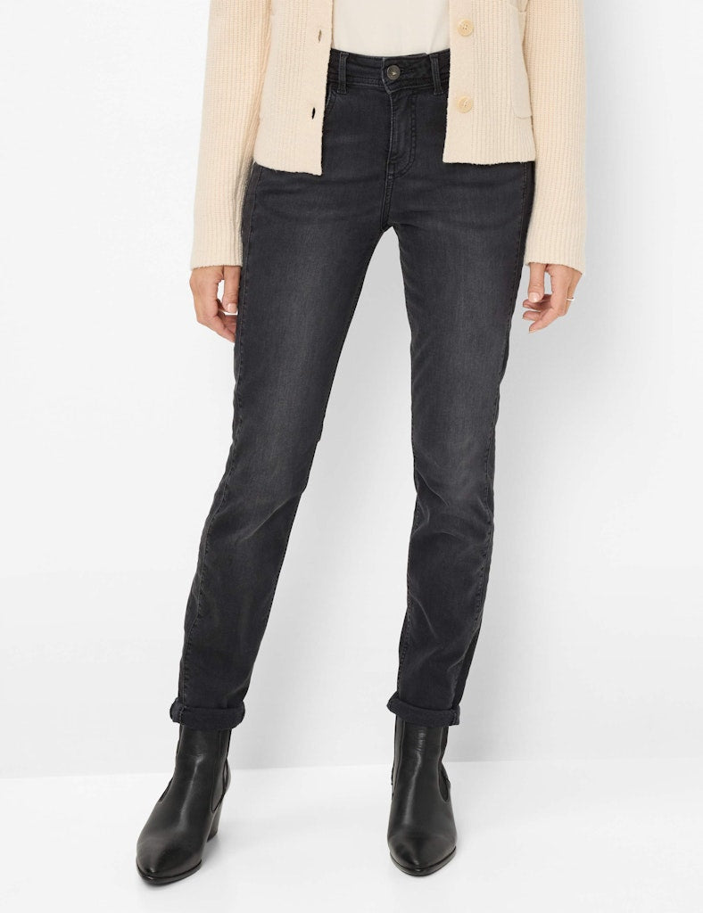 Brax Damen Jeans Used Dark Grey