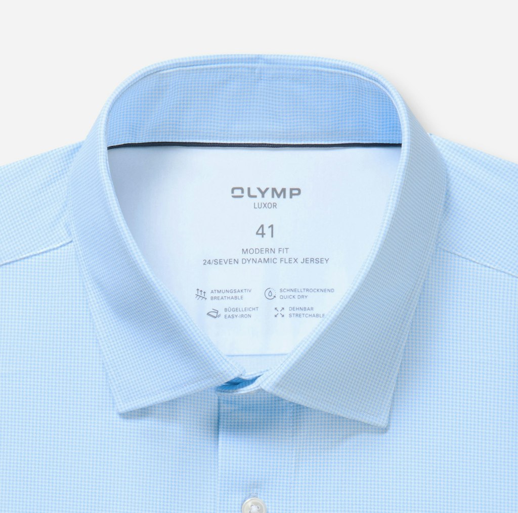 Olymp Herren Hemden lang Bleu