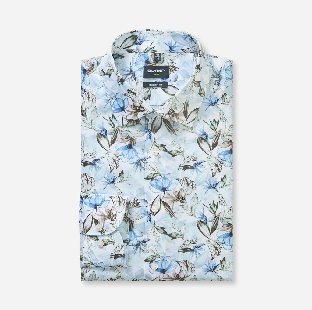 Olymp Herren Hemden lang Bleu