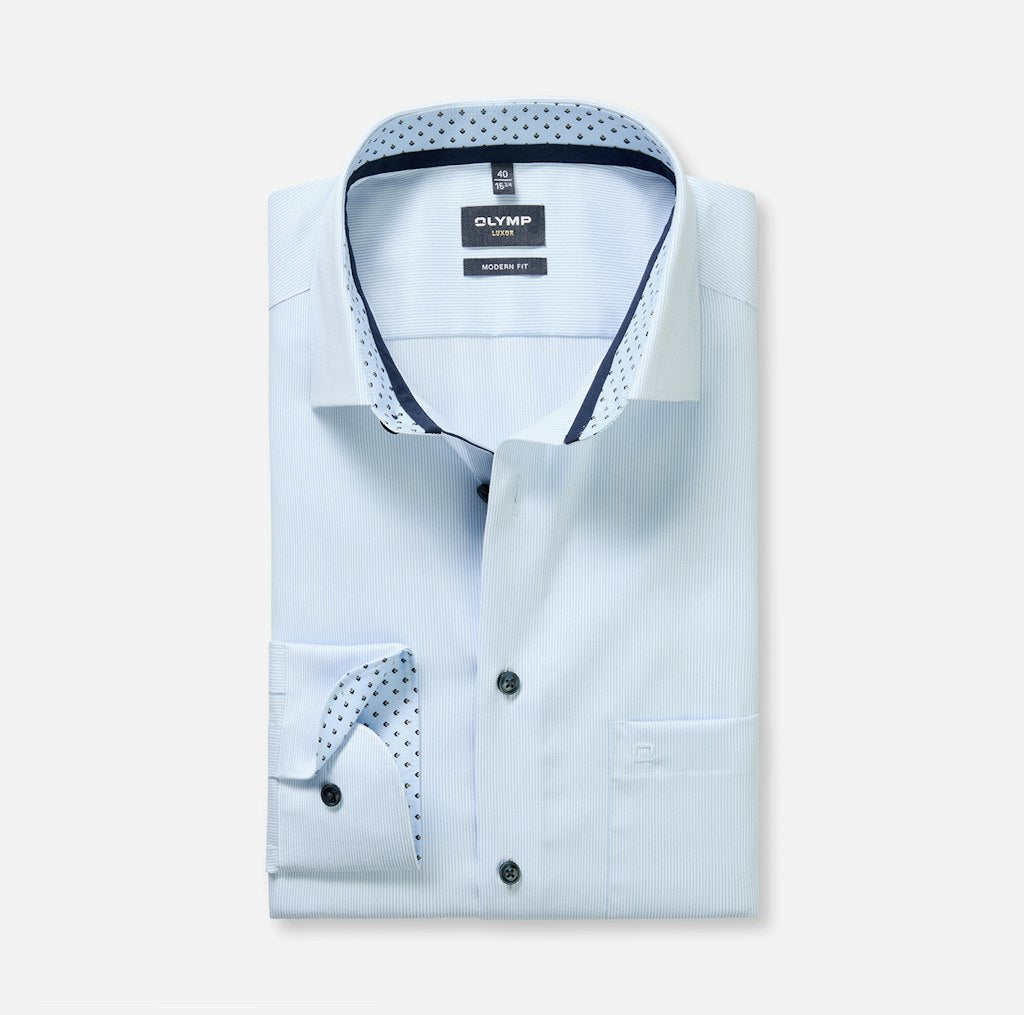 Olymp Herren Hemden lang Bleu