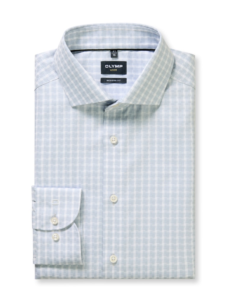 Olymp Herren Hemden lang Silbergrau