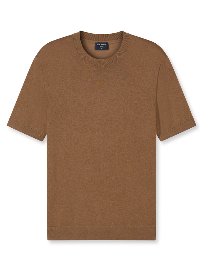 Olymp Herren T-Shirts kurz Nougat