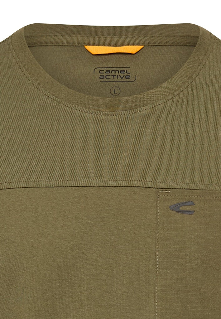 Camel active Herren T-Shirts kurz Deep Olive
