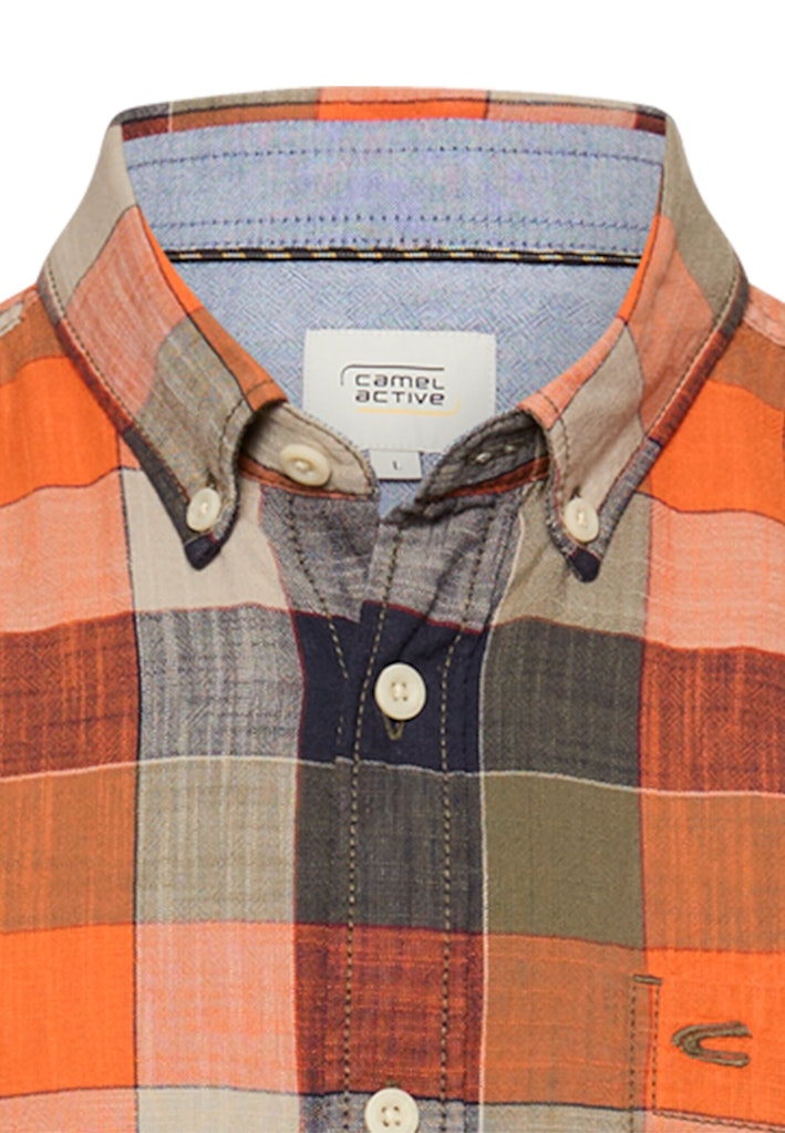 Camel active Herren Hemden kurz Burned Orang