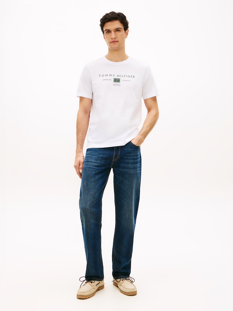 Tommy Hilfiger Herren T-Shirts kurz Ybr White