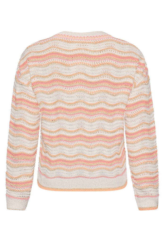 Cartoon Damen Pullover Cream/Orange