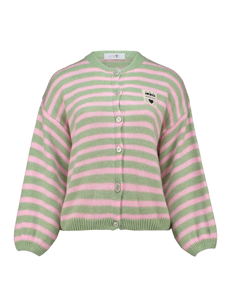 Haily's Damen Strickjacken Matcha/Pink Str