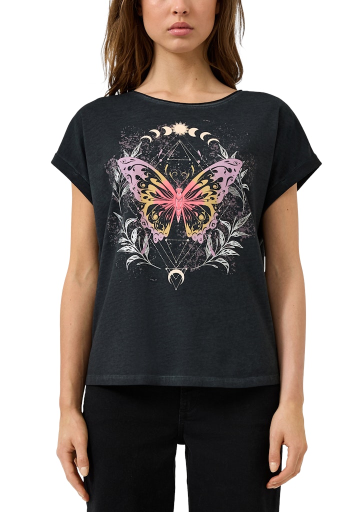 QS by S.Oliver Damen T-Shirts Grey/Black