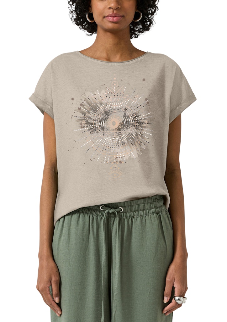 QS by S.Oliver Damen T-Shirts Brown