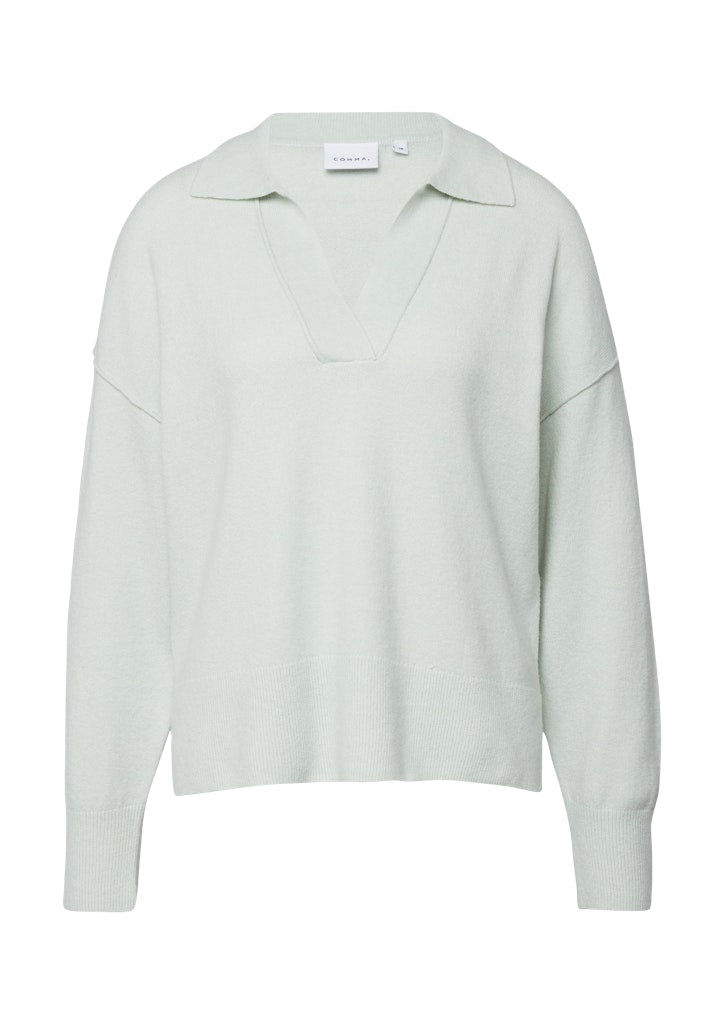 Comma Damen Pullover Blue Green