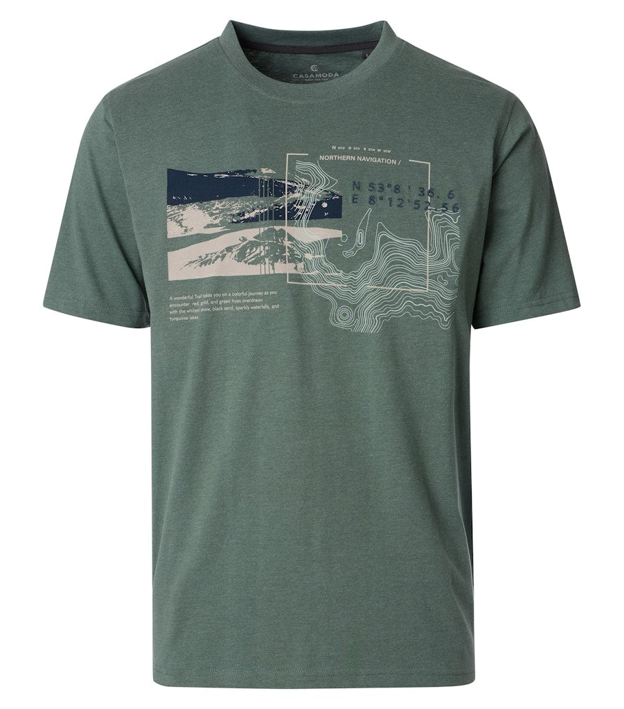 Casa Moda Herren T-Shirts kurz Gruen