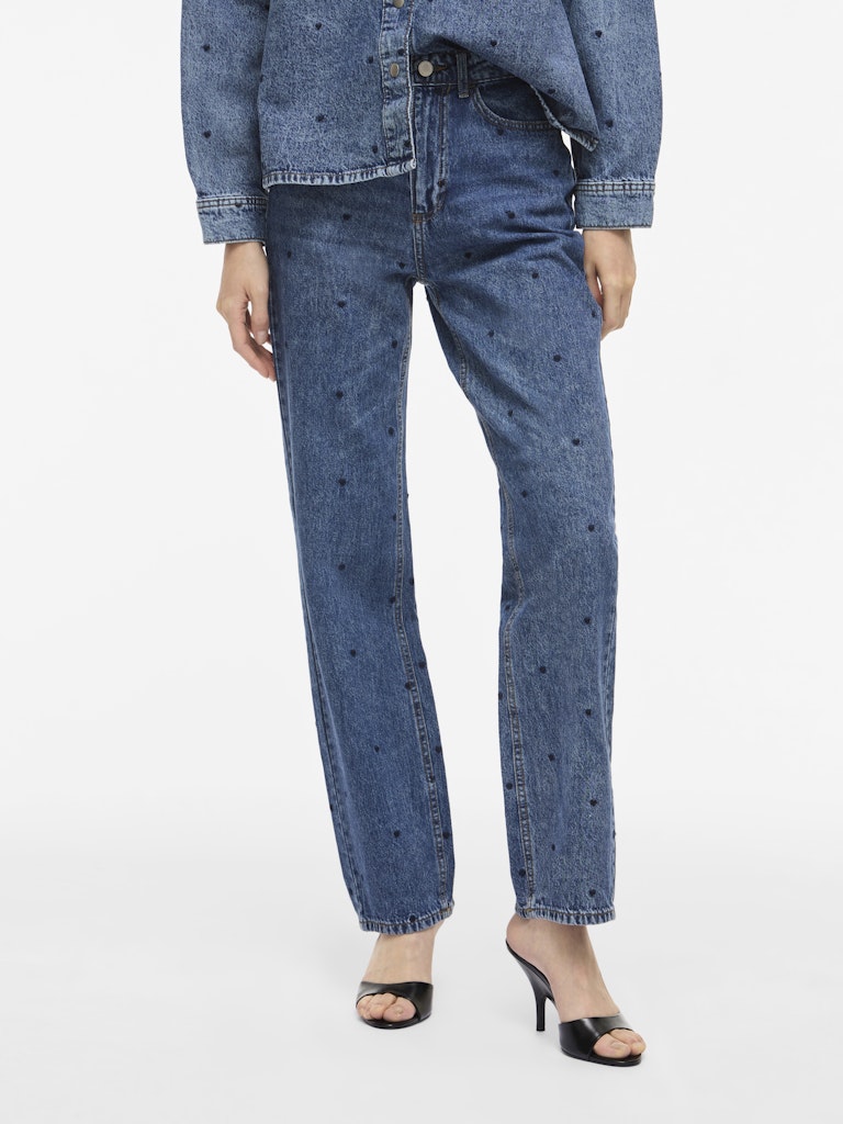 Vila Damen Jeans Medium Blue Den