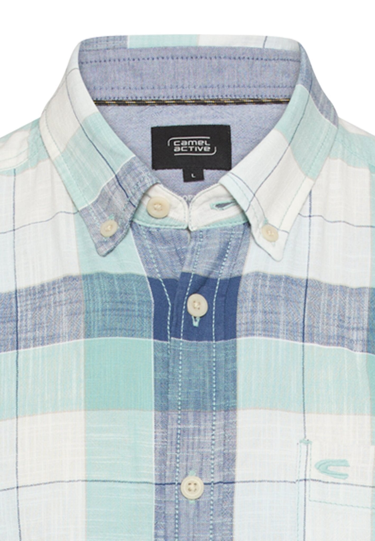Camel active Herren Hemden kurz Airy Blue
