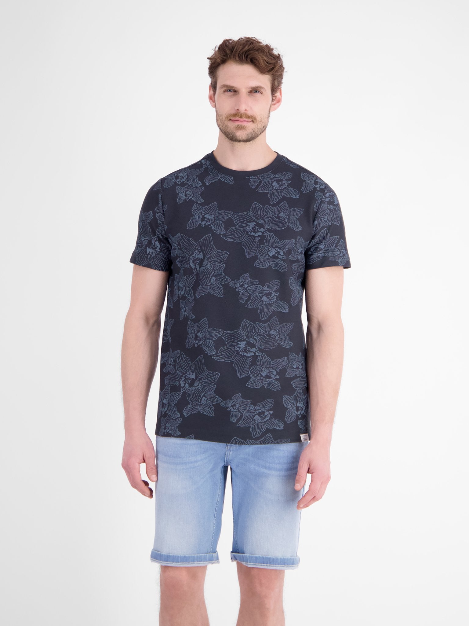 Lerros Herren T-Shirts kurz Classic Navy