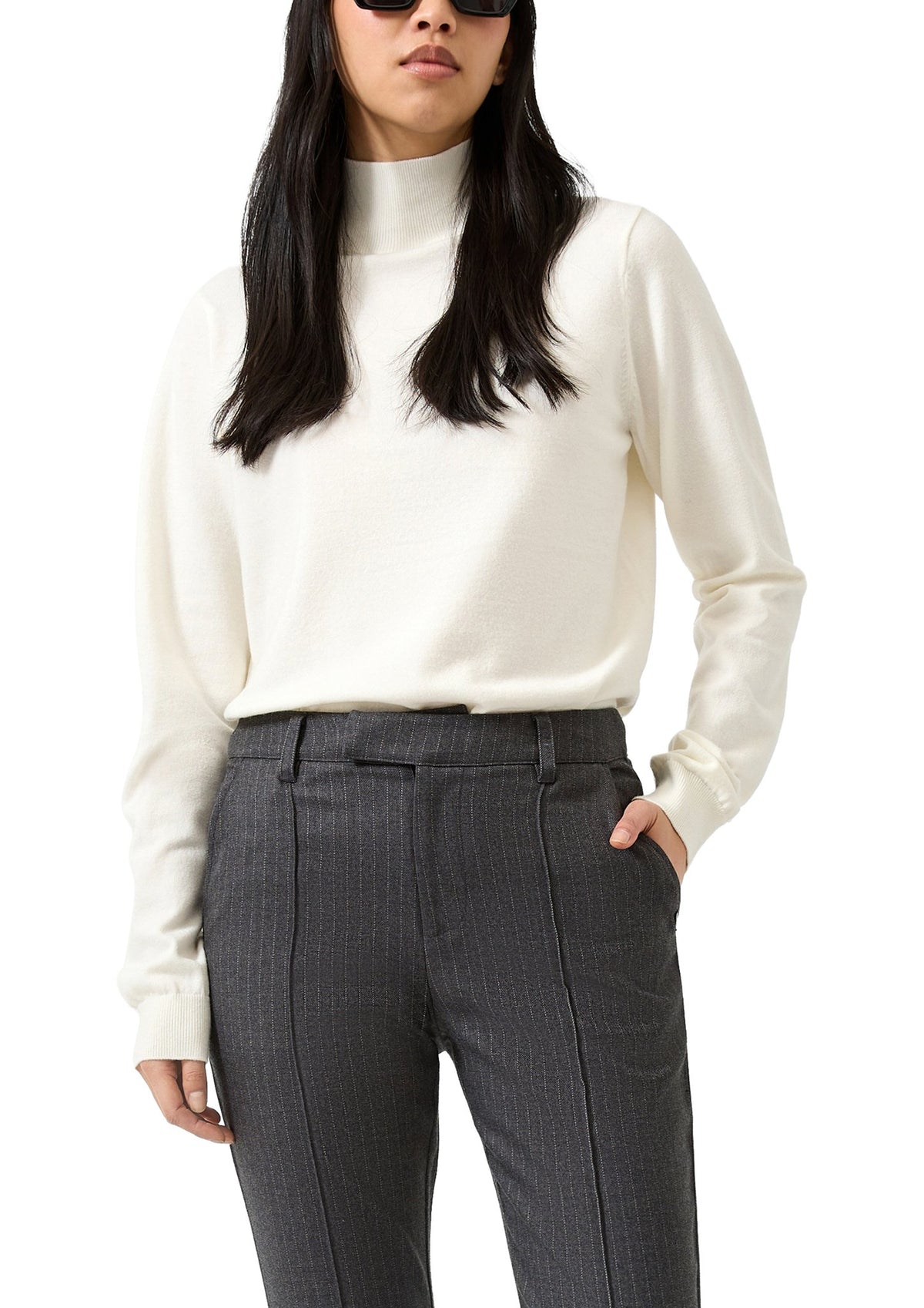 QS by S.Oliver Damen Pullover White