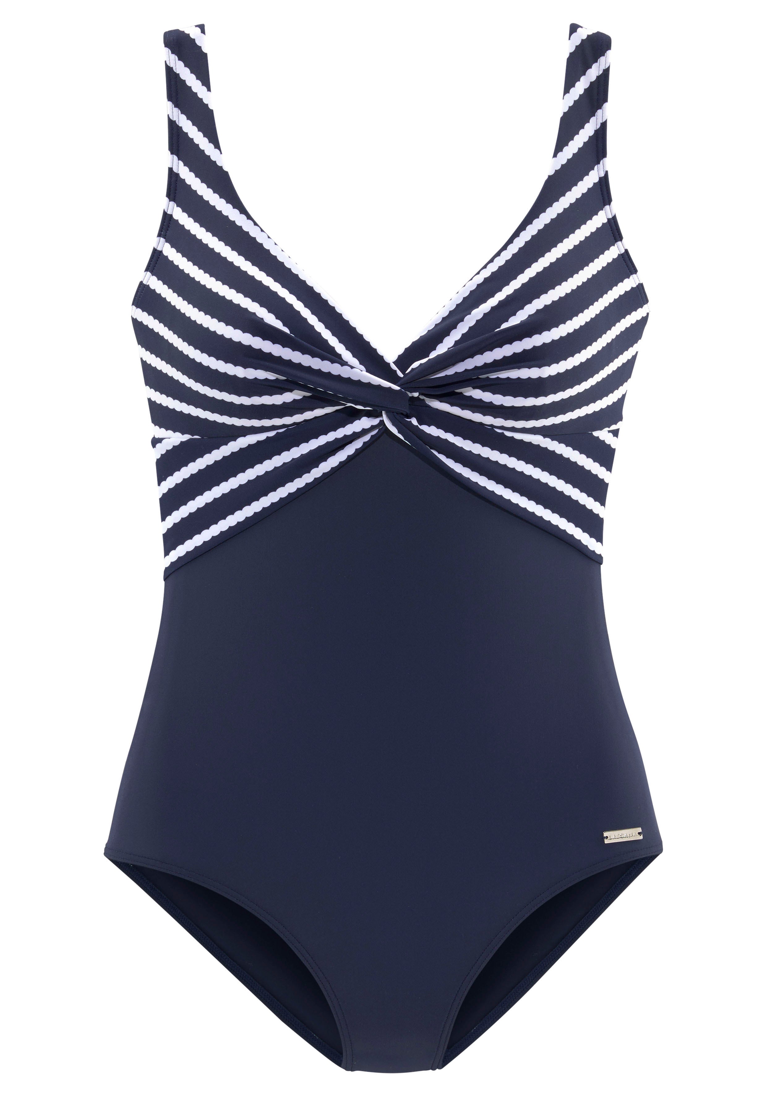 Lascana Badeanzug Navy-White