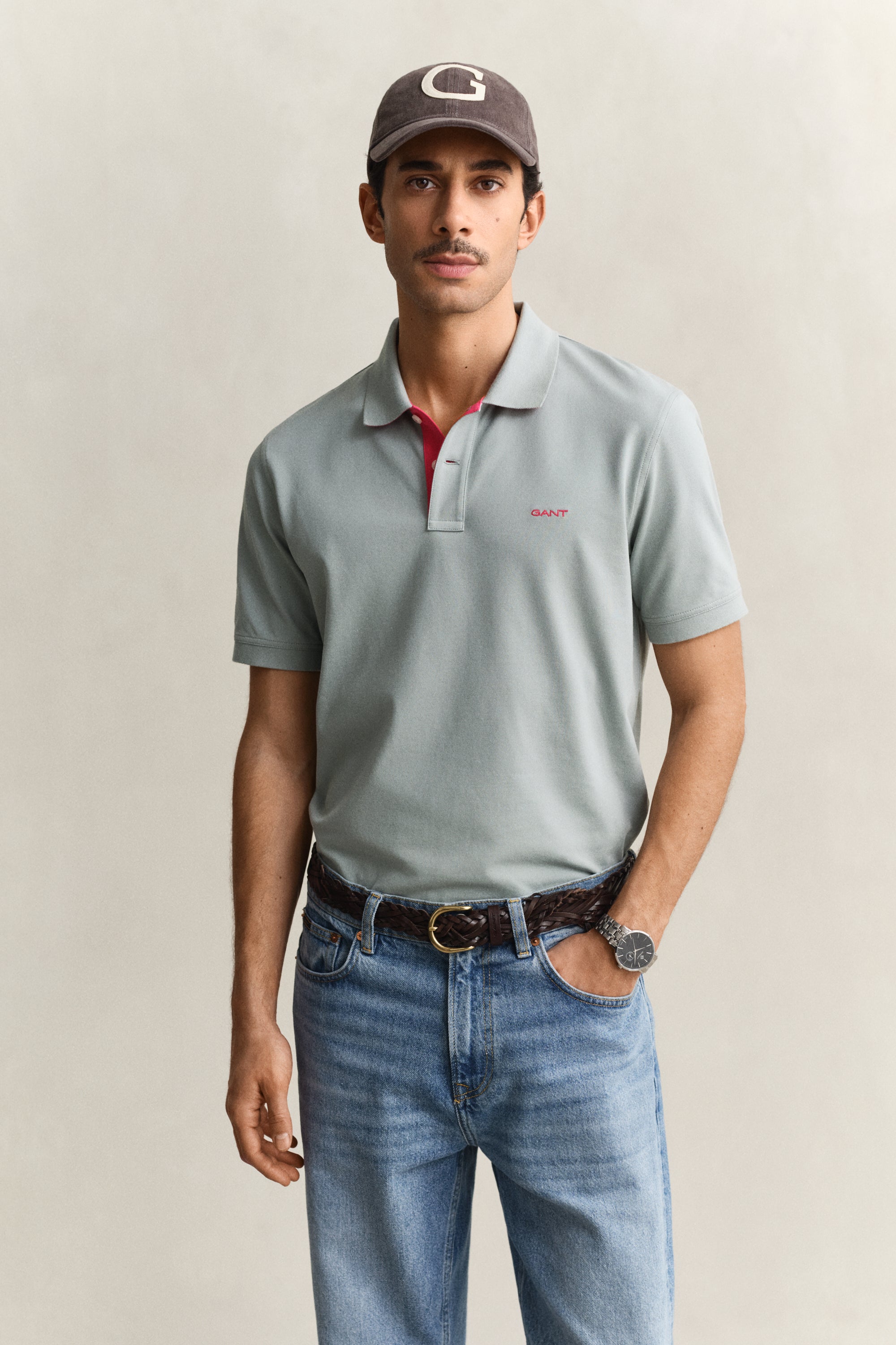 Gant Herren Polo-Shirts Ceramic Grey
