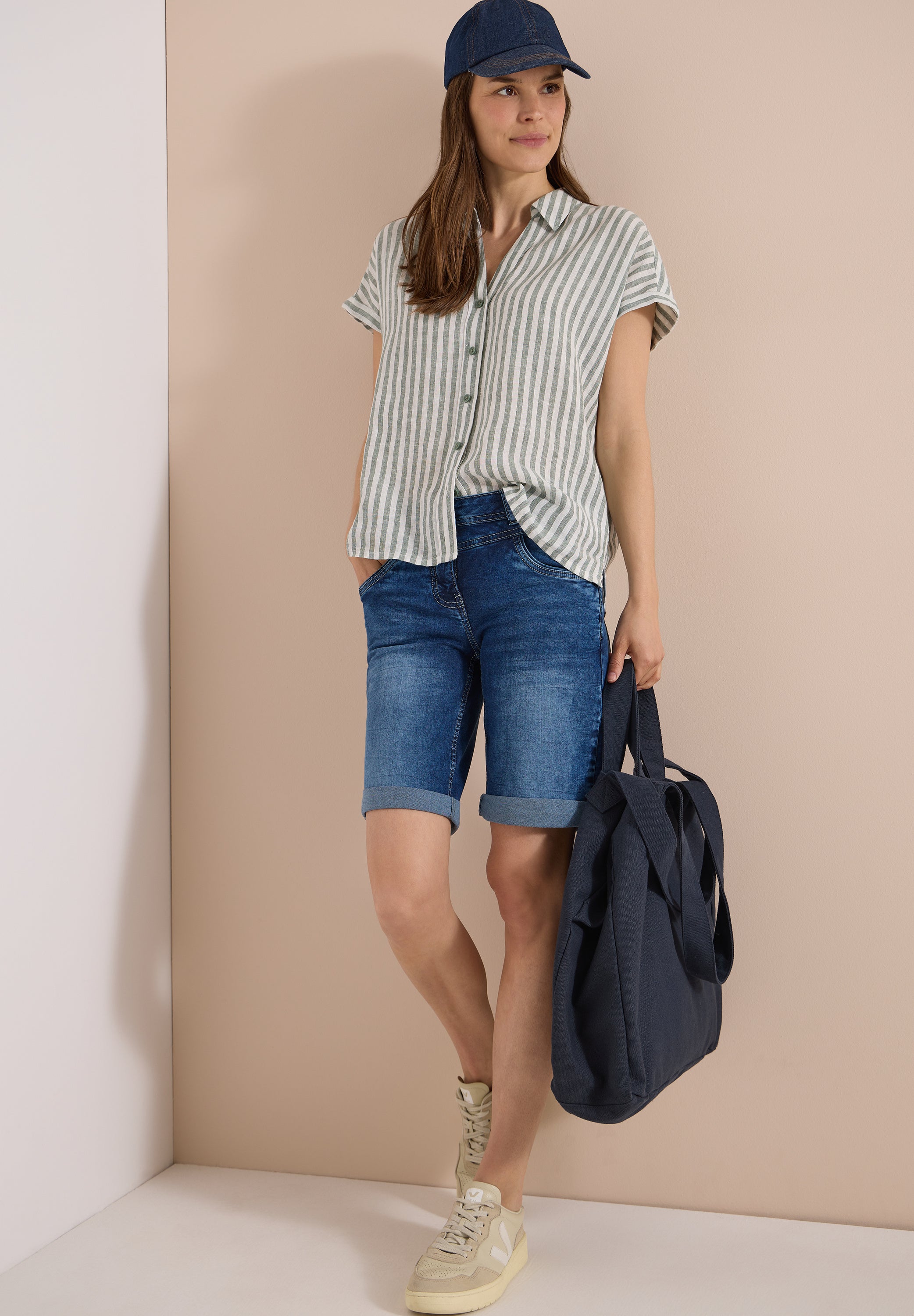 Cecil Damen Hosen Mid Blue