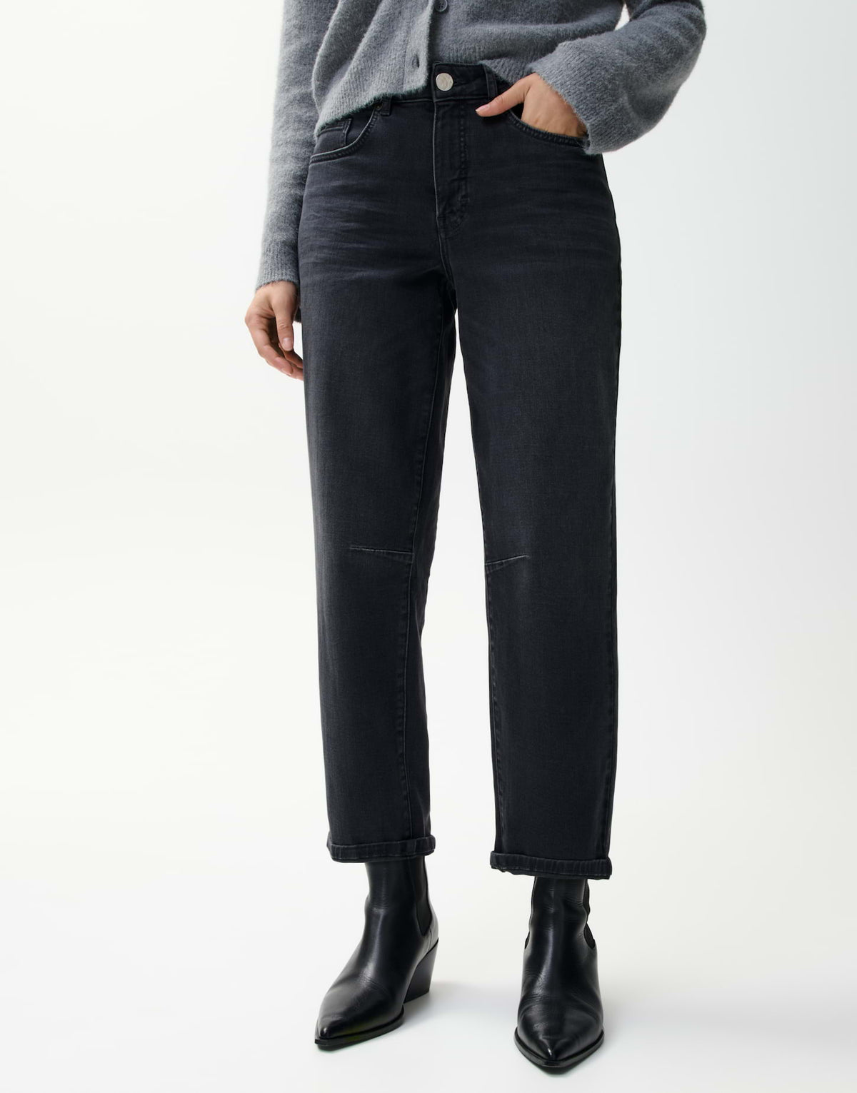 Opus Pants Damen Jeans Dark Grey