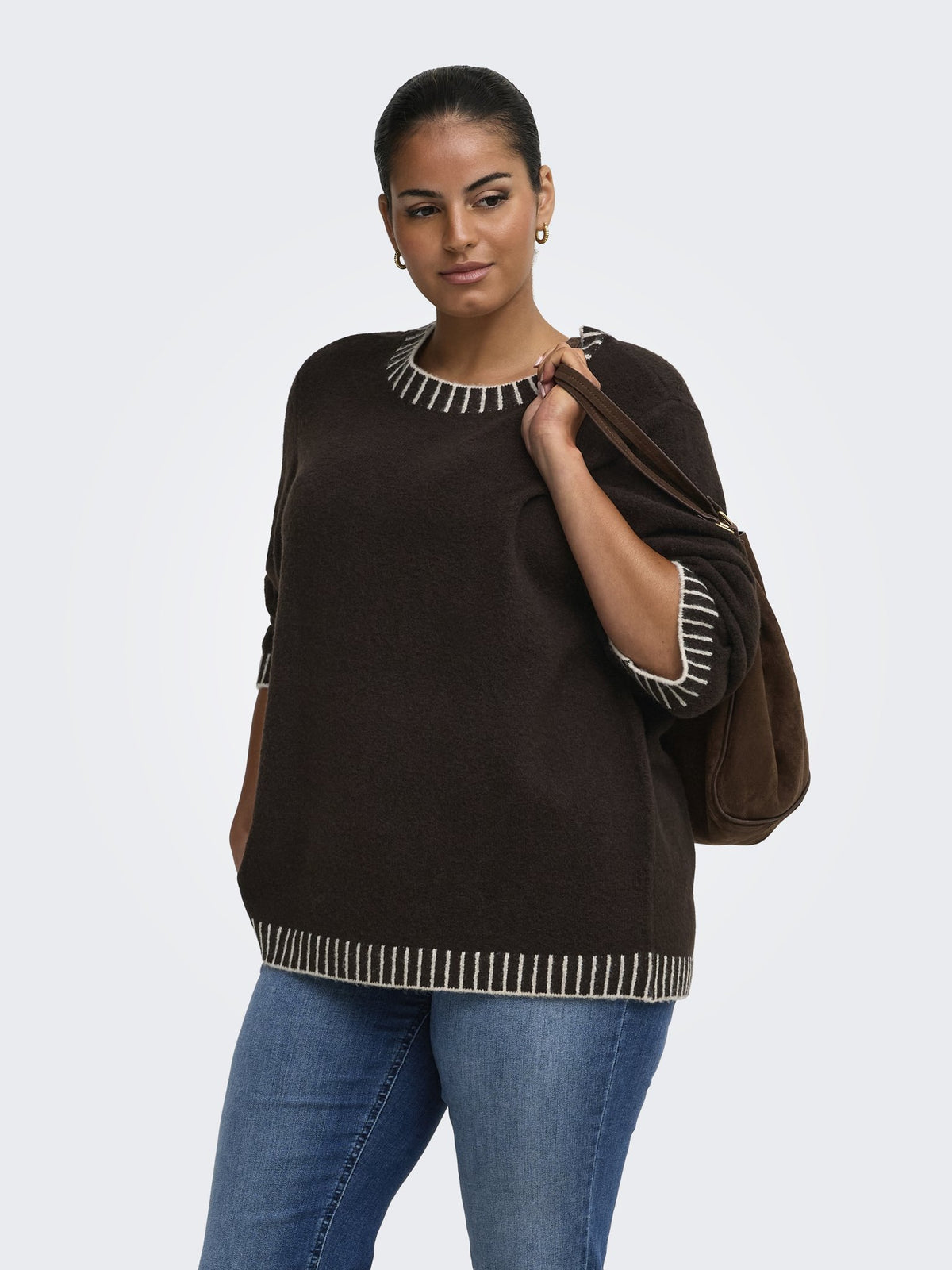 Only Carmakoma Damen Pullover Chocolate Torte